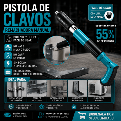 PISTOLA DE FIJACIÓN DE CLAVOS