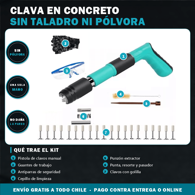 PISTOLA DE FIJACIÓN DE CLAVOS